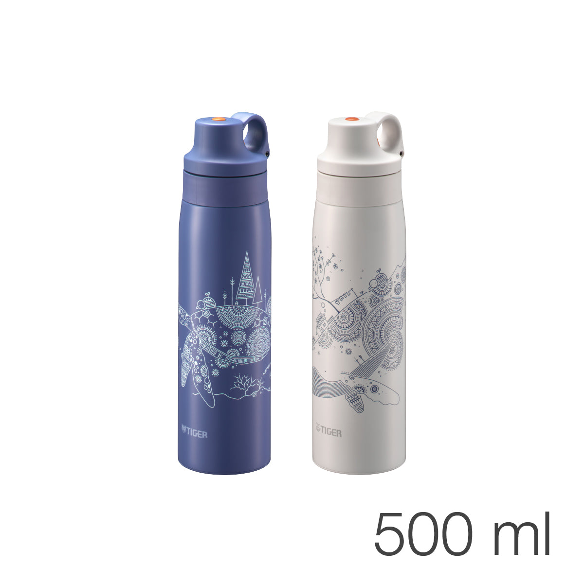 TIGER虎牌】龜一堂聯名_超輕量吸管式不鏽鋼保冷瓶500ml (MCS-A50J