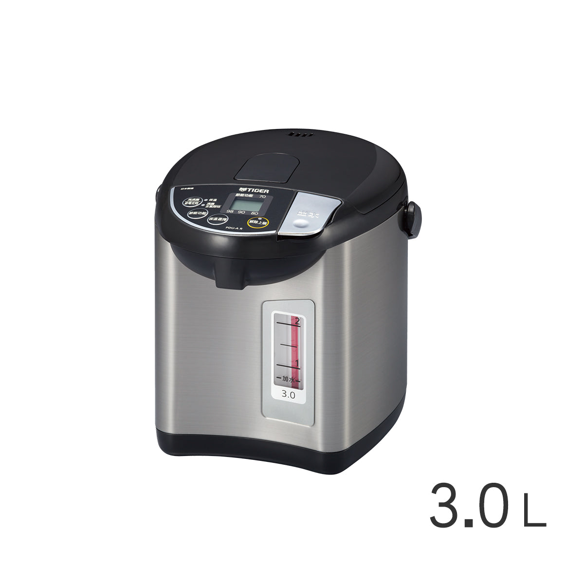 Tiger PDU-A30U-K 3.0-Liter Electric Water Boiler and Warmer, Stainless, Black