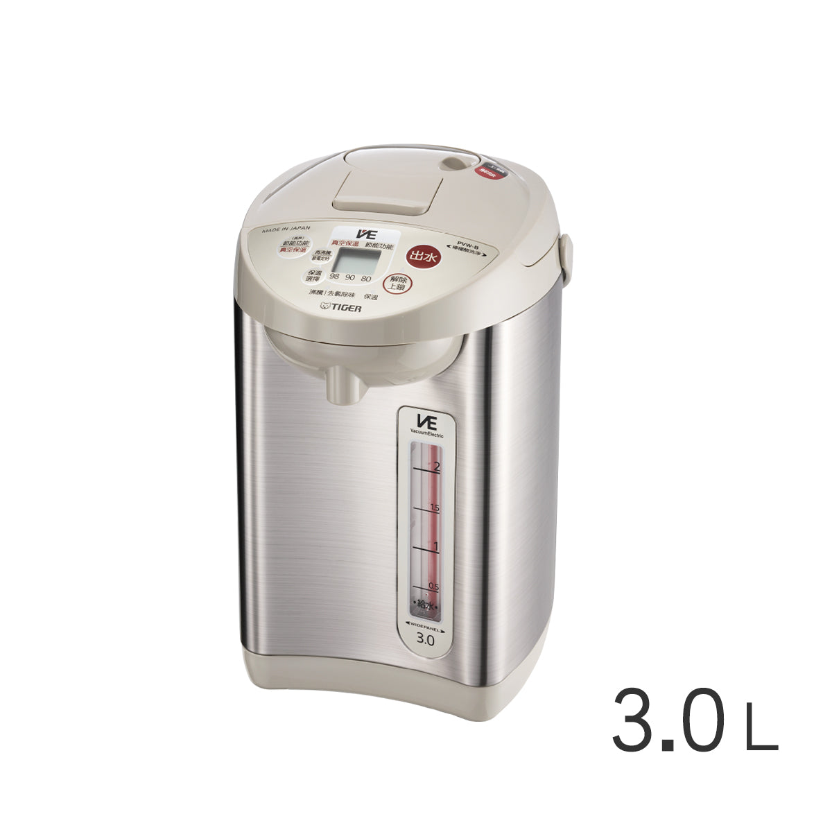 【日本製】VE節能省電真空熱水瓶 3.0L (PVW-B30R )